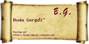 Buda Gergő névjegykártya