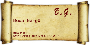 Buda Gergő névjegykártya